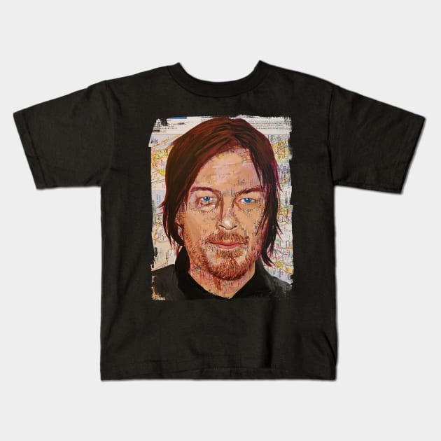 Norman Reedus Kids T-Shirt by kylewillis